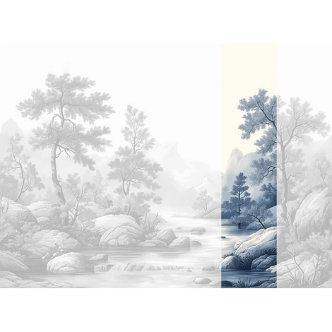 JV Patak az erdőben kék vinyl poszter tapéta Arcadia Cyano 68 cm X 3 m