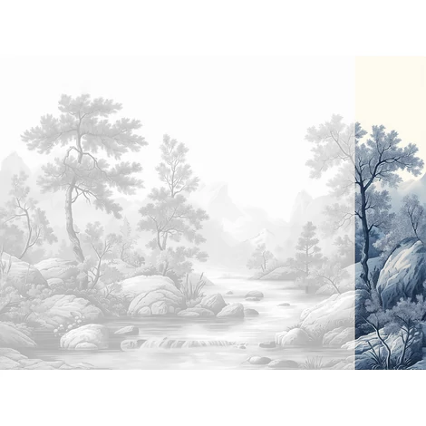 JV Patak az erdőben kék vinyl poszter tapéta Arcadia Cyano 68 cm X 3 m