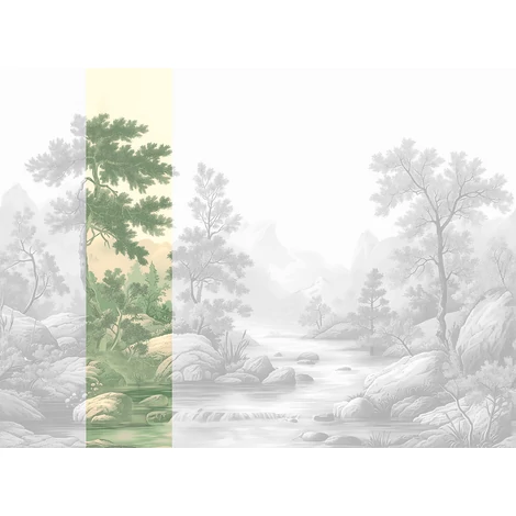 JV Patak az erdőben zöld vinyl poszter tapéta Arcadia Green 68 cm X 3 m