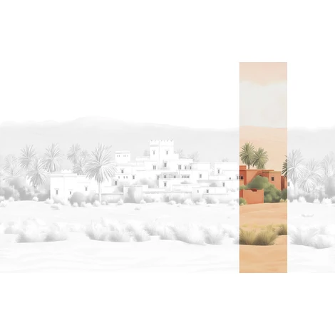 JV Arab város barna vinyl poszter tapéta Todra Terracotta 68 cm X 3 m