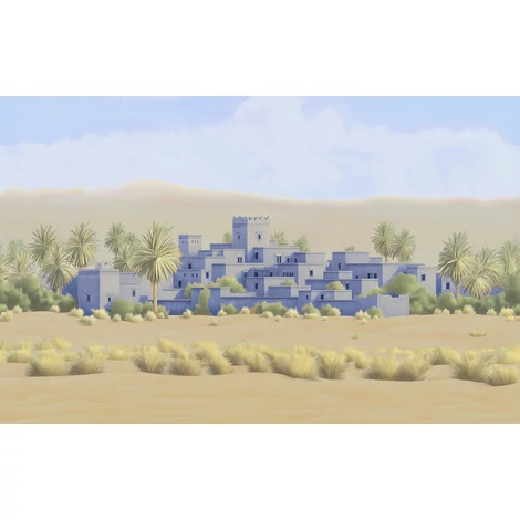 JV Arab város kék vinyl poszter tapéta Todra Light Blue 476 cm X 3 m