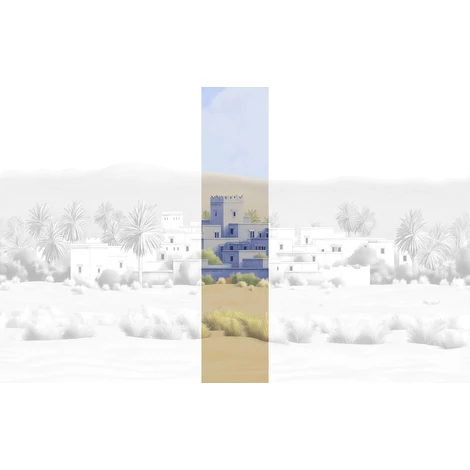 JV Arab város kék vinyl poszter tapéta Todra Light Blue 68 cm X 3 m