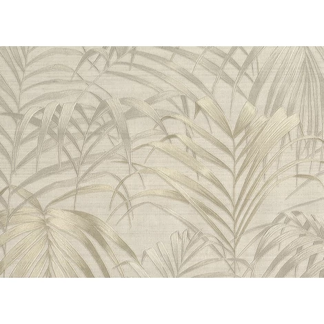 JV Pálmaleveles egzotikus bézs vinyl tapéta Fern Beige 100 cm X 10 m