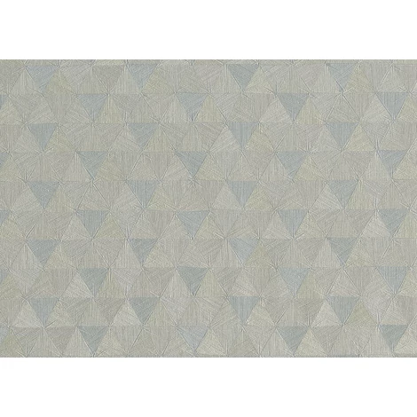 JV Háromszög mintás indiai stílusú kék-ezüst vinyl tapéta Triangles Tropicales Blue/Silver 100 cm X 10 m