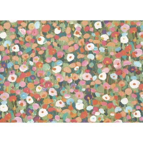 JV Romantikus virág mező zöld-piros vinyl tapéta Prato Fiorito Red 70 cm X 10 m