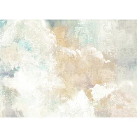 JV Modern felhő mintás kék-bézs vinyl tapéta Aria Bue 70 cm X 10 m