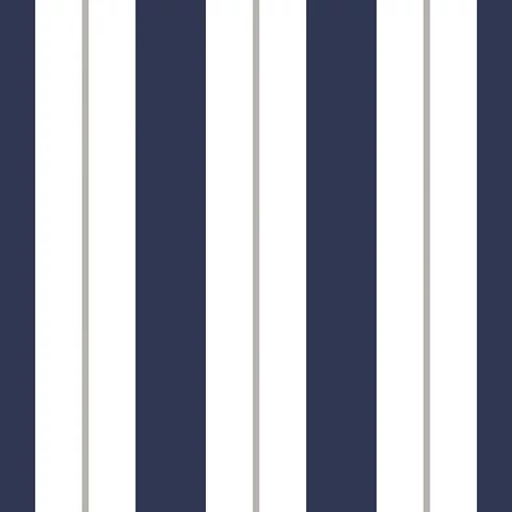 KT-Exclusive Széles csíkos sötétkék vlies gyerek tapéta Joy Blue 52 cm X 10 m