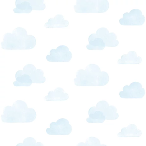 KT-Exclusive Felhő mintás kék vlies gyerek tapéta Joy Blue 52 cm X 10 m