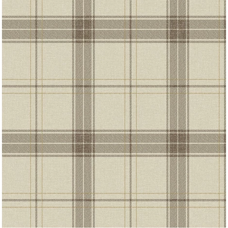 KT-Exclusive Klasszikus kockás bézs-barna vlies tapéta Sauvage Creme-Brown 52 cm X 10 m