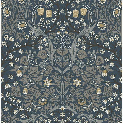 KT-Exclusive Szecessziós stílusú sötétkék vlies tapéta Blue 52 cm X 10 m