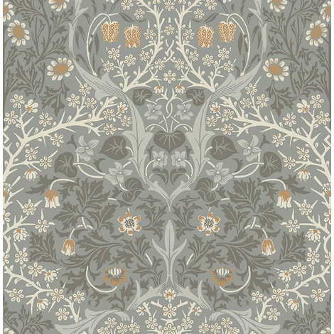 KT-Exclusive Szecessziós stílusú szürke vlies tapéta Gray 52 cm X 10 m