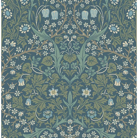 KT-Exclusive Szecessziós stílusú sötétkék vlies tapéta Dark Blue 52 cm X 10 m