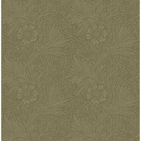 KT-Exclusive Virágos zöld vlies tapéta British Heritage Olive 52 cm X 10 m