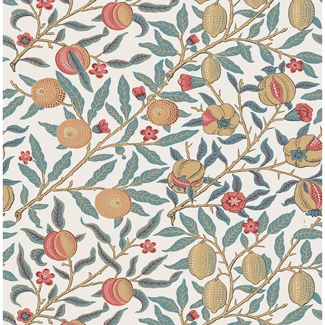 KT-Exclusive Gyümölcsfás modern zöld-színes vlies tapéta British Heritage Turquoise 52 cm X 10 m