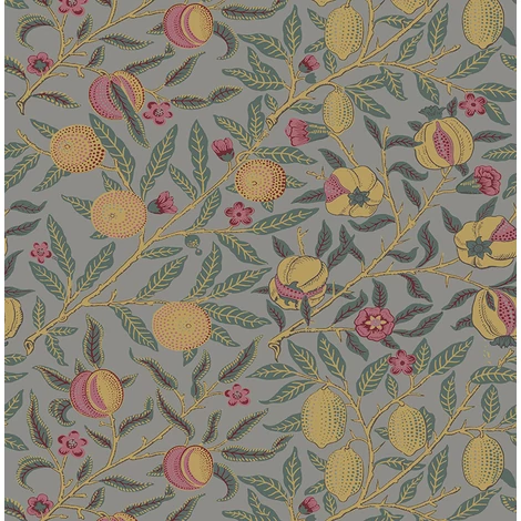 KT-Exclusive Gyümölcsfás modern szürke-sárga vlies tapéta British Heritage Multicolor 52 cm X 10 m