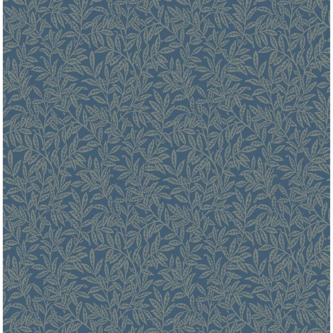 KT-Exclusive Levélmintás modern sötétkék vlies tapéta British Heritage Dark Blue 52 cm X 10 m