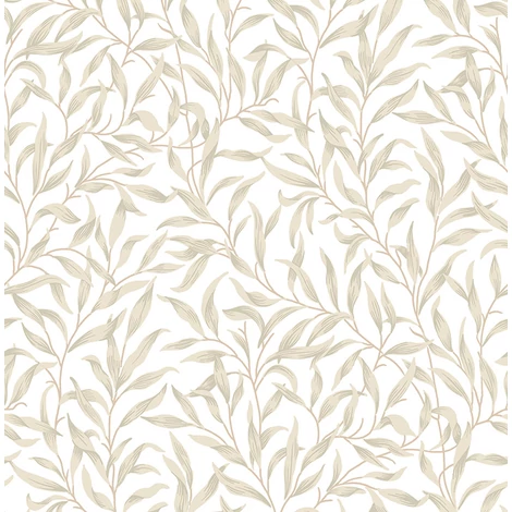 KT-Exclusive Levélmintás modern bézs vlies tapéta British Heritage White 52 cm X 10 m
