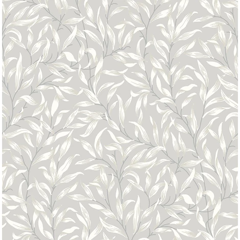 KT-Exclusive Levélmintás modern szürke vlies tapéta British Heritage Gray 52 cm X 10 m