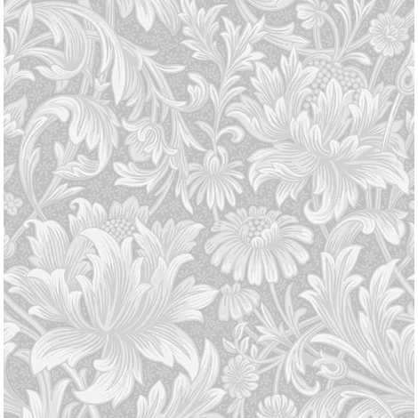 KT-Exclusive Elegáns virágos szürke vlies tapéta British Heritage Gray 52 cm X 10 m