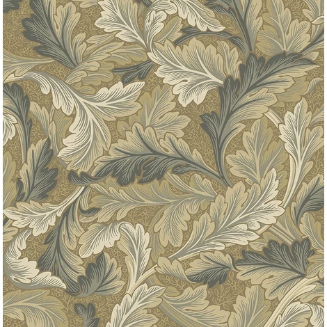 KT-Exclusive Rusztikus levélmintás zöld-bézs vlies tapéta British Heritage Dark Beige 52 cm X 10 m