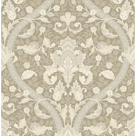 KT-Exclusive Art nouveau stílusú elegáns bézs vlies tapéta British Heritage Cream 52 cm X 10 m