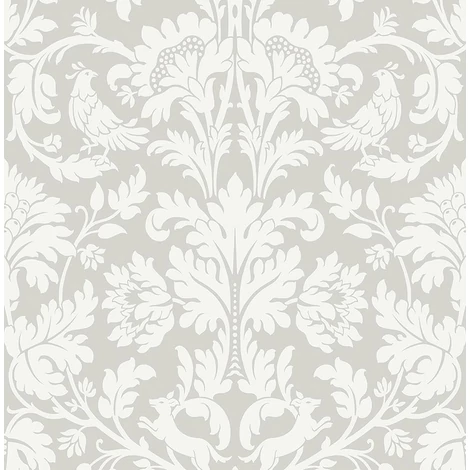 KT-Exclusive Art nouveau stílusú elegáns világosszürke vlies tapéta British Heritage Light Gray 52 cm X 10 m
