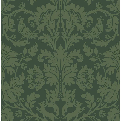 KT-Exclusive Art nouveau stílusú elegáns sötétzöld vlies tapéta British Heritage Dark Green 52 cm X 10 m