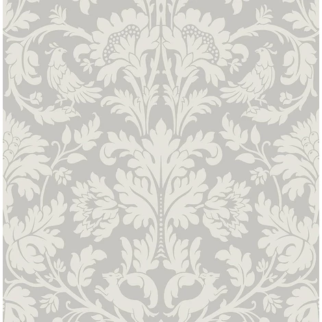 KT-Exclusive Art nouveau stílusú elegáns szürke vlies tapéta British Heritage Gray 52 cm X 10 m