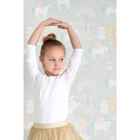 Majvillan Vidám unikornosok szürke vlies gyerek tapéta True Unicorns Grey 53 cm X 10 m