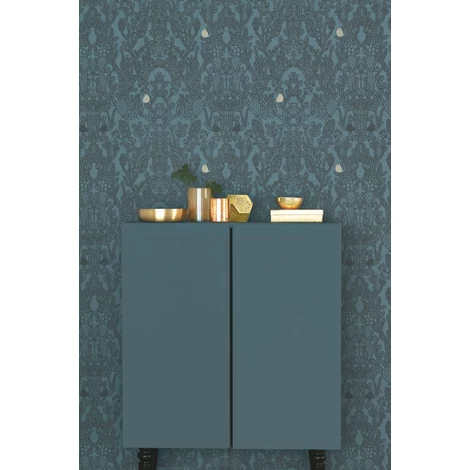 Majvillan Modern kék vlies tapéta Amelie Petrol 53 cm X 10 m