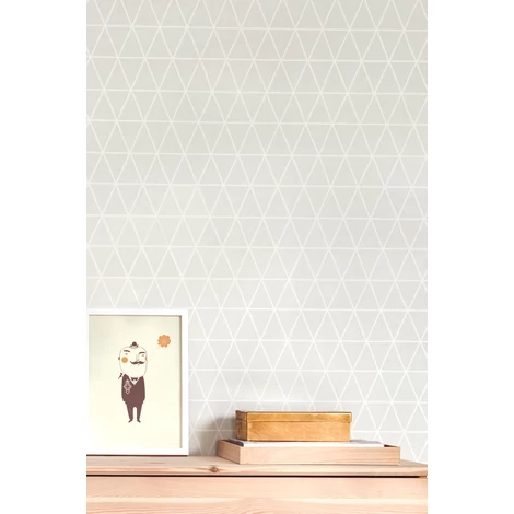 Majvillan Modern geometrikus szürke vlies gyerek tapéta Viggo Grey 53 cm X 10 m