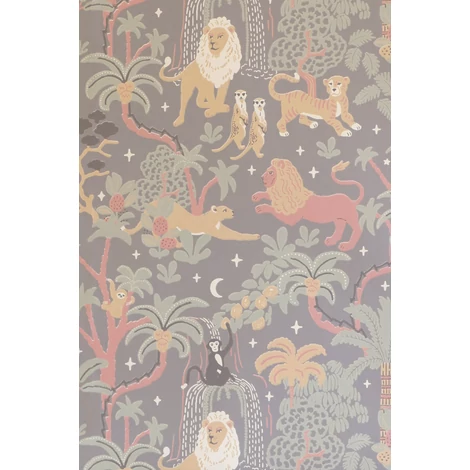 Majvillan Dzsungel minta világító csillagokkal sötétszürke vlies gyerek tapéta Jungle Glow Twilight Grey With Glow In The Dark 53 cm X 10 m