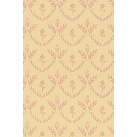 Majvillan Skandináv stílusú virágmintás bézs-piros vlies tapéta Bellini Sunny Beige 53 cm X 10 m