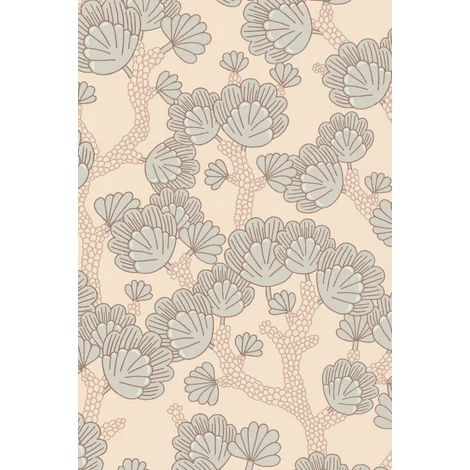 Majvillan Modern levél mintás kék-bézs vlies tapéta Beachy Breeze Sea Salt Beige 53 cm X 10 m