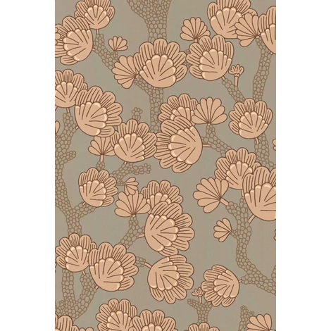 Majvillan Modern levél mintás zöld-barna vlies tapéta Beachy Breeze Bay Tree Green 53 cm X 10 m