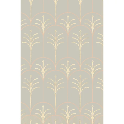 Majvillan Pálmaleveles art deco kék vlies tapéta Lolo Mizzle Blue 53 cm X 10 m
