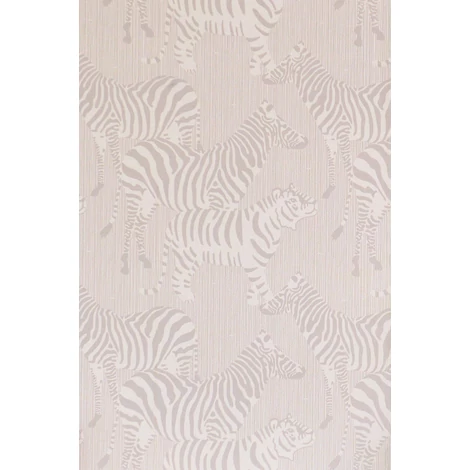 Majvillan Csíkos szürke vlies gyerek tapéta zebrákkal Safari Stripes Warm Grey 53 cm X 10 m
