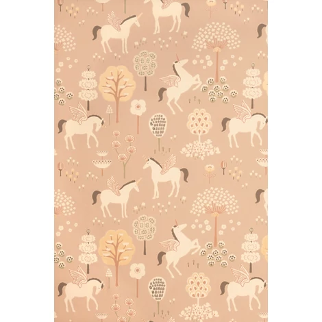 Majvillan Vidám unikornosok rózsaszín vlies gyerek tapéta True Unicorns Old Pink 53 cm X 10 m