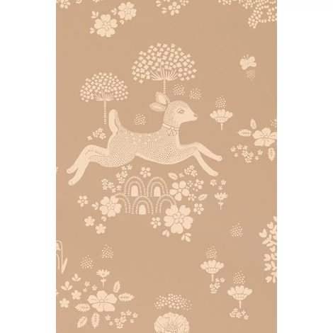 Majvillan Bájos őzikés barna vlies gyerek tapéta Summer Fields Soft Brown 53 cm X 10 m