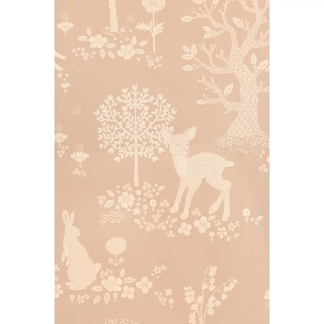 Majvillan Bájos őzikés rózsaszín vlies gyerek tapéta Summer Fields Dusty Pink 53 cm X 10 m