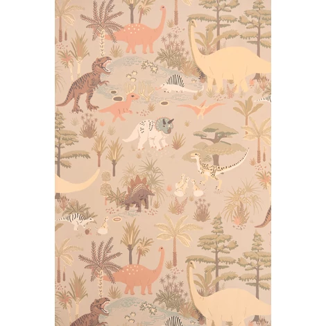 Majvillan Dínós bézs vlies gyerek tapéta Dinosaur Vibes Sandy Beige 53 cm X 10 m