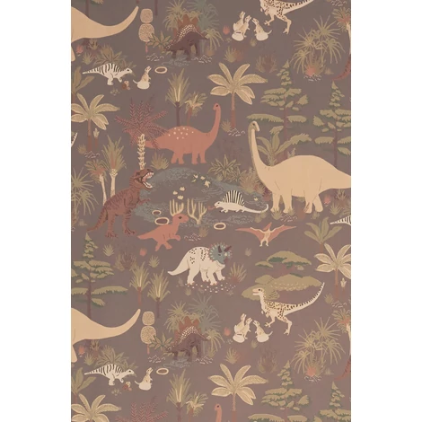 Majvillan Dínós sötétszürke vlies gyerek tapéta Dinosaur Vibes Evening Grey 53 cm X 10 m