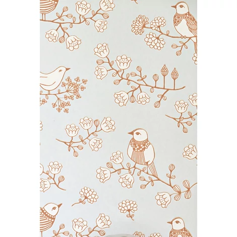 Majvillan Madarak virágzó fákon szürke vlies gyerek tapéta Sugar Tree Grey 53 cm X 10 m