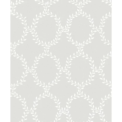 Sandberg Babérkoszorú mintás klasszikus szürke vlies tapéta Wilma Gray 53 cm X 10 m