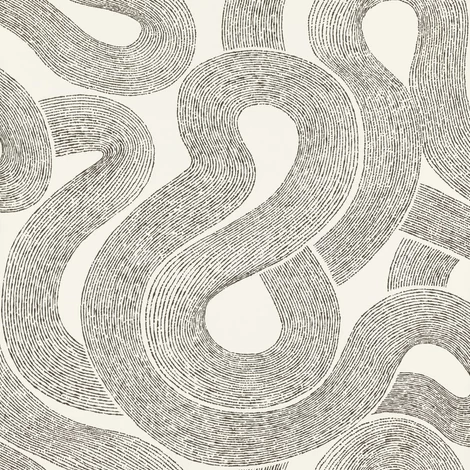 Sandberg Absztrakt mintás modern fekete-fehér vlies tapéta Zen White 53 cm X 10 m