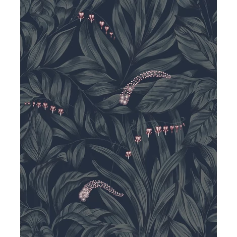 Sandberg Elegáns virágos sötétkék vlies tapéta Elin Midnight Blue 53 cm X 10 m