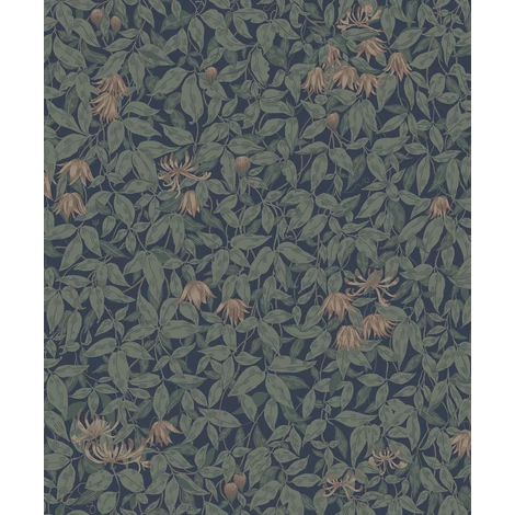 Sandberg Klematisz mintás vintage sötétkék vlies tapéta Linnea Midnight Blue 53 cm X 10 m