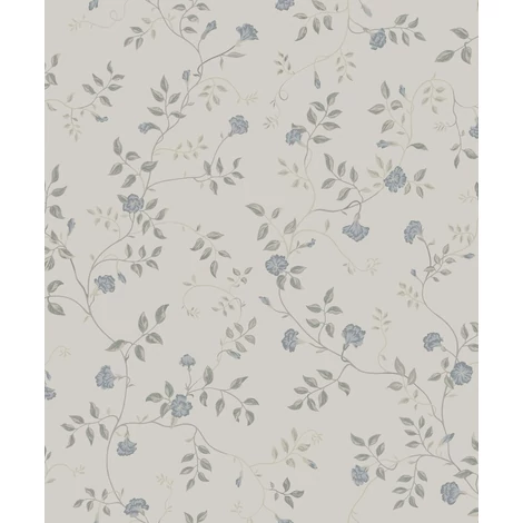 Sandberg Apró virágos romantikus bézs-kék vlies tapéta Henny Sandstone 53 cm X 10 m
