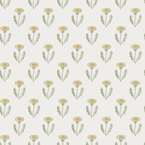 Sandberg Pitypang mintás skandináv zöld vlies tapéta Maskrosen Spring Green 53 cm X 10 m