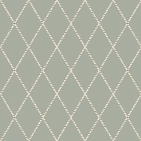 Sandberg Klasszikus rácsos zöld vlies tapéta Gabriel Green 53 cm X 10 m